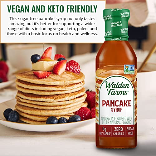 Walden Farms Pancake Syrup 12 oz. (Pack of 2) Sweet Syrup Near Zero