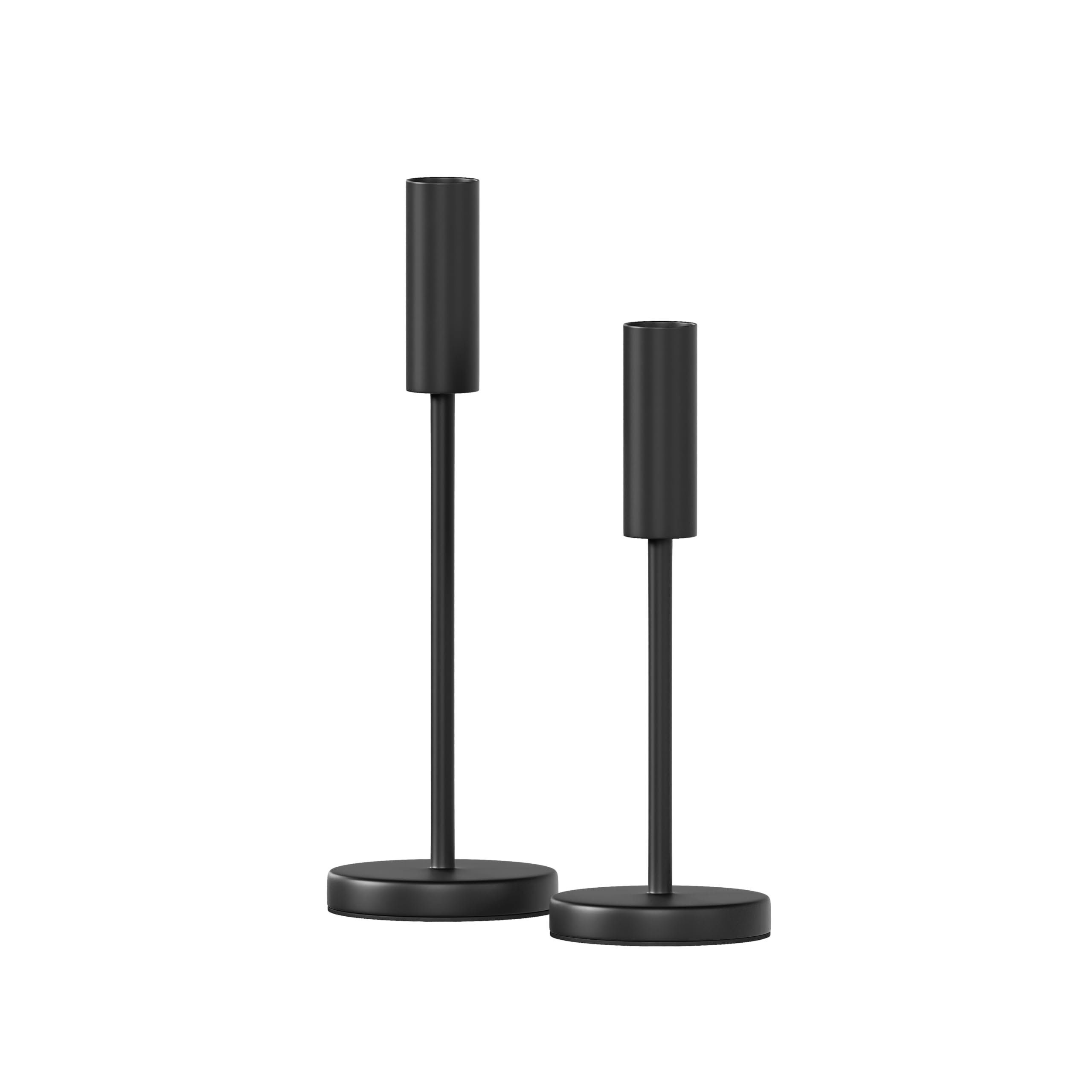 draadwerk® Candle Holders Set of 2 | For Taper Candles and Taper Candles | Timeless Design | Powder-Coated Metal | Atmospheric Atmosphere for Indoor Use (Black)