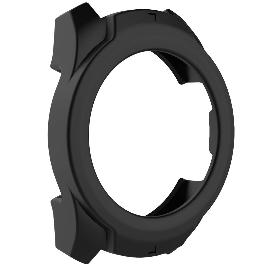 AWADUO For TicWatch Pro Silicone Protective Case Cover Shell, Smartwatch Protective Case For TicWatch Pro Smartwatch, Soft And Durable(Silicone Black)