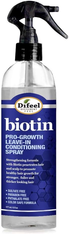 Difeel Biotin Leave-In Conditioning Spray 6 oz Strengthening Detangler Hair