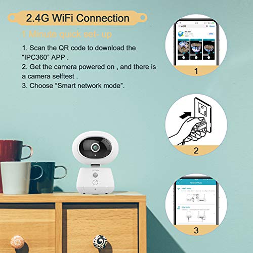 Wireless Camera, Bioxo 1080P WiFi Pan/Tilt/Zoom Home Security Camera with Night Vision/ TwoWay