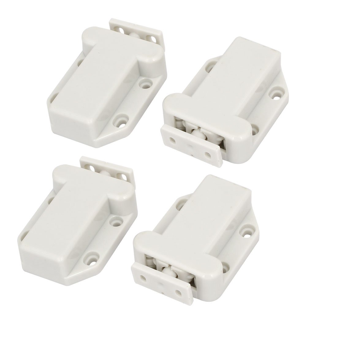 Sourcingmap Chest Cabinet 63mm x 43mm x 17mm Push Press Open Catch Touch Latch White 4pcs