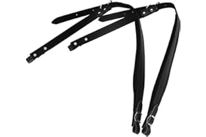 INOOMP Adjustable Black Leather Accordion Strap Compatible 16-120 Bass Accordion with Strong Shoulder