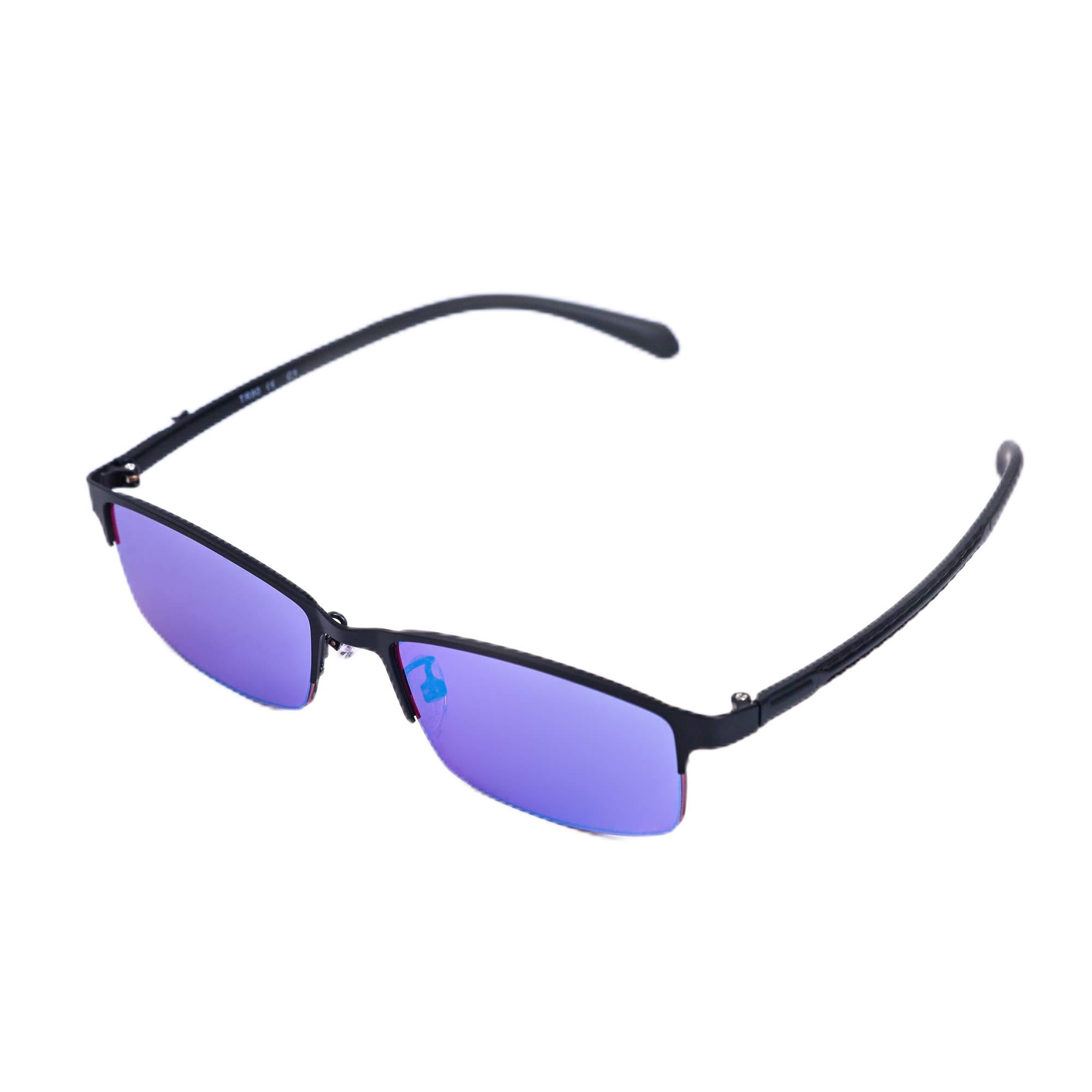 ZHLAMPS Color Blind Glasses Blue Green Purple Color Blindness Corrective Glasses for Men and Women,Halfframe