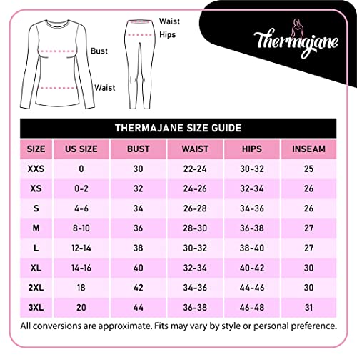 Thermajane Long Johns Thermal Underwear for Women Fleece Lined Base
