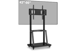 JYXCN Smart Board Stand for 43-86 Inch Interactive Whiteboard, Mobile Stand with 4 Lockable Wheels, Height Adjustable, Holds to 385lbs, Design for Classroom Home Office