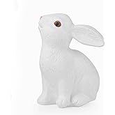 DUQGUHO Easter Bunny Figurines White Bunny Statue Spring Home Decor Easter Bunny Decorations Small Resin Rabbit Easter Bunny Figurines Animal Statues 3 Inch 1PCS