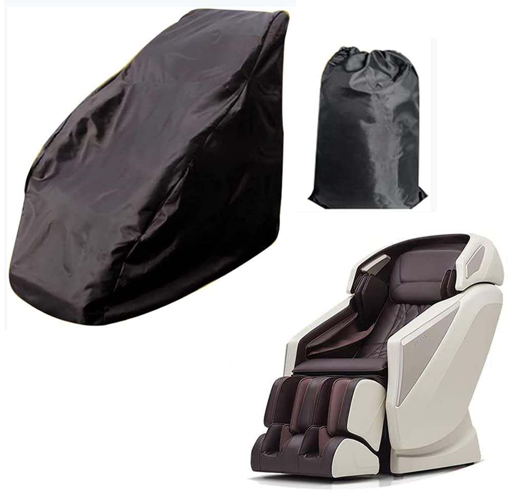 COOSOO Full Body Shiatsu Massage Chair Cover Waterproof Dustproof Protector Cover Universal Zero Gravity Single Recliner Chair Cover Folding with Zipper (160 x 100 x 140cm/63 x 39 x 55inch, Black)