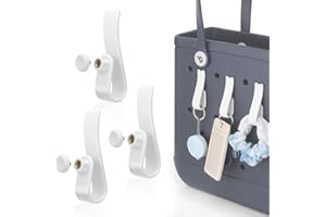 Lenink Hook Accessories Compatible with Bogg Bag, 3 Pack Insert Charm Keychain Holder for Beach Totes Bags, Hanging Keys, Water Bottles (White)