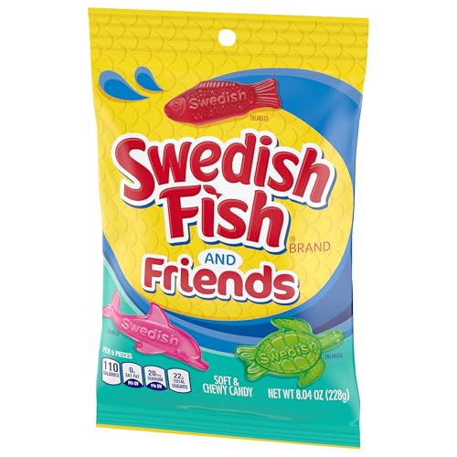 SWEDISH FISH AND FRIENDS SOFT & CHEWY CANDY, 8.04 OZ