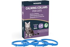 WEALLIN 4 Packs Calming Collar for Cats, Cat Calming Collar Anxiety Aggression Relief Stress Pheromone Collar for Cats, Cat Calming Products with 60 Days Long-Lasting Effect, Adjustable for Most Cat