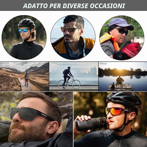 Perfectmiaoxuan Polarized Sunglasses for Men Women Cycling Mountain Hiking Driving Fishing Climbing Sports Lanyard Night Anti-Glare Driving