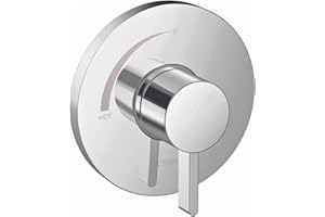 hansgrohe Ecostat S Modern Minimalist Easy Control 1-Handle Pressure Balance Shower Valve Trim in Chrome, 15739001