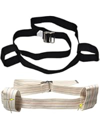 2 Looped Handles 60 inches Physical Therapy Gait Belt and Metal Buckle Beige Color