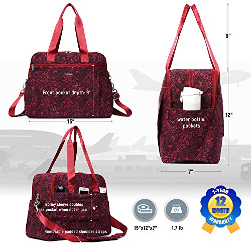 Lily & Drew Lightweight Travel Tote Crossbody Weekender Carry On 15.6