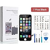 iPhone 7 Plus Screen Replacement For Lcd Touch Screen Digitizer Frame Assembly Set with 3D Touch Free Tool Set (Black)
