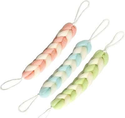 Omenluck 3Pcs Shower Bath Loofah Balls Mesh Exfoliating Body Scrubber Mixed
