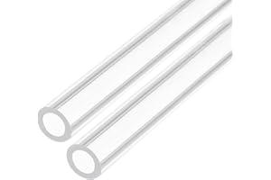 Rebower 10" Clear Plastic Rigid Pipe 5mm x 8mm(3/16" x 5/16") Acrylic Tube Round Polycarbonate Tubing, [for Plumbing, Hydraul