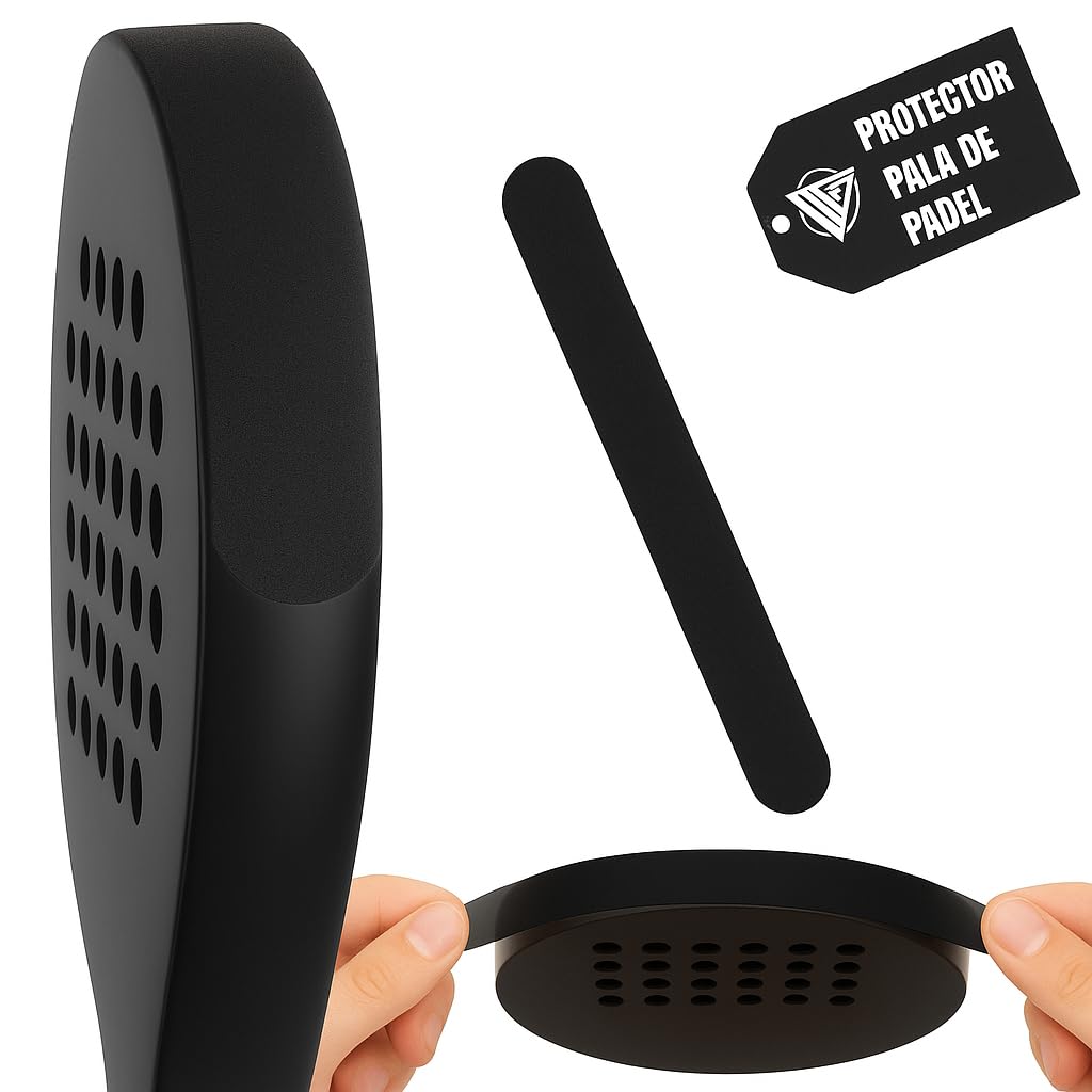 JJ LMS Black Padel Racket Protector with Textured Finish for Extra Protection + Padel Sticker Included 35 x 370mm