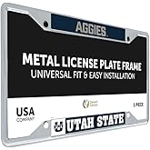 Desert Cactus Utah State University Car Accessories Aggies Metal License Plate Frame and Tag Holder for Front or Rear of Car (Mascot)