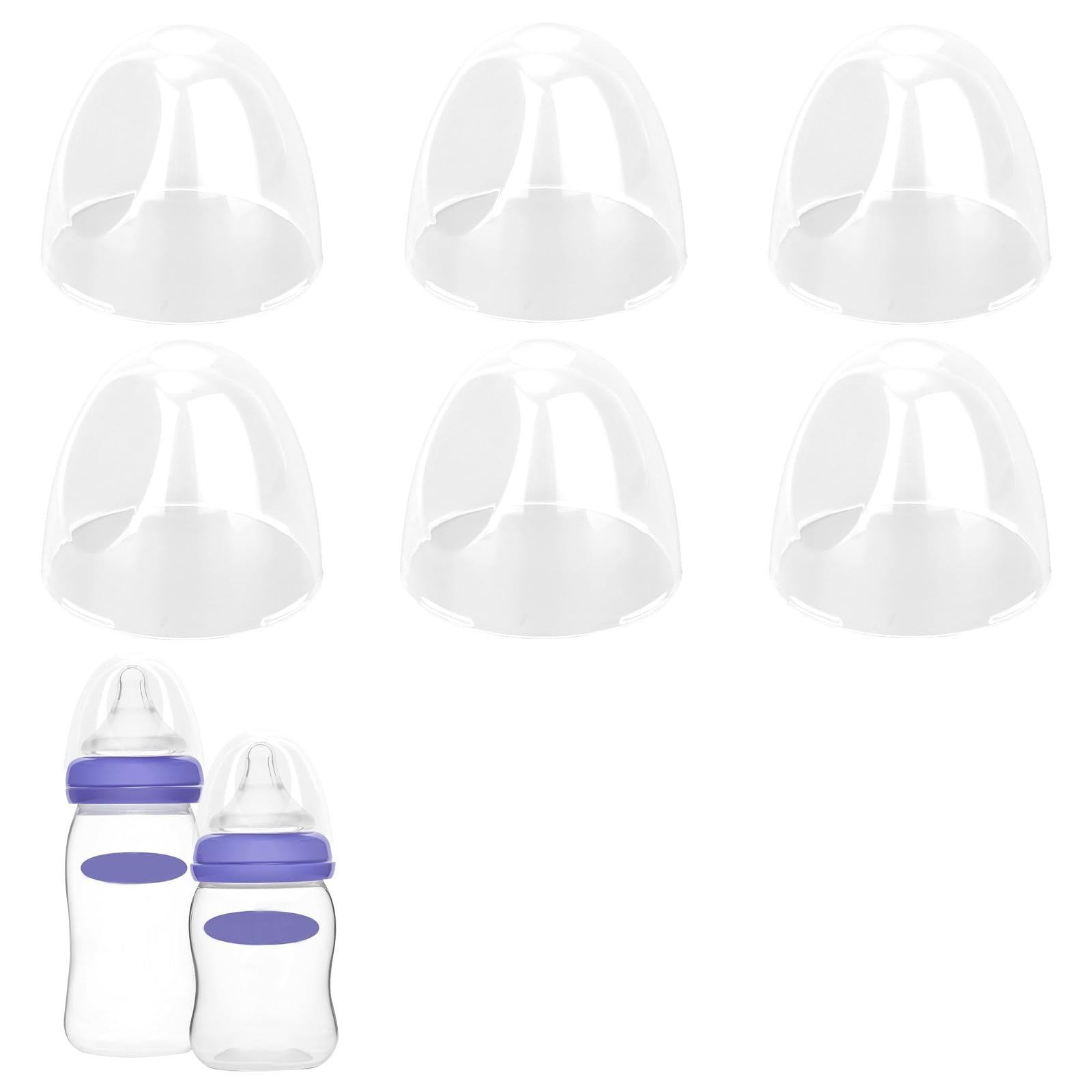 Photo 1 of 6pcs Baby Bottle Caps Compatible with Lansinoh Bottles, Soft & Safe Baby Bottle Tops Lids Replacement