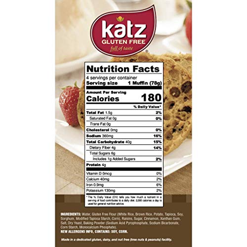 Katz Gluten Free English Muffin Vegan Variety Pack 2 x Plain, 2 x