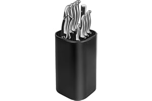 Qoosea Knife Block Without Knives Large Volume with Scissors Slot Sharpening Rod Slot Knife Holder Easy Cleaning Detachable K