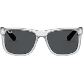 Ray-Ban RB4165 651287 55MM Rubber Transparent/Dark Grey Square Sunglasses for Men
