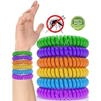 Glantu Mosquito Repellent Bracelet 10 Pack 100% Natural Non-Toxic Bug Insect Protection 400Hrs, DEET-Free Wristband for Kids, Adults, Pets Travel Outdoor Camping Accessories