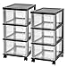 IRIS USA, Inc NC-3 3-Drawer Narrow Cart, Black primary