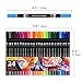 24 Marker Pens - Dual Tip Brush Pens with Fineliner Tip 0.4mm Art Markers for Adult Coloring Books, Drawing, Underlining (Pack of 24)