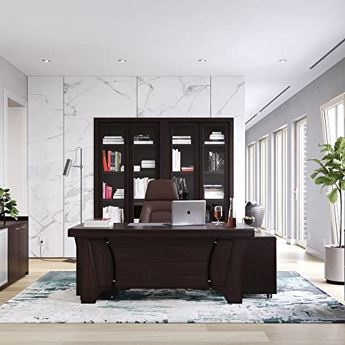 Zuri Furniture Gates Genuine Leather Aluminum Base High Back Executive