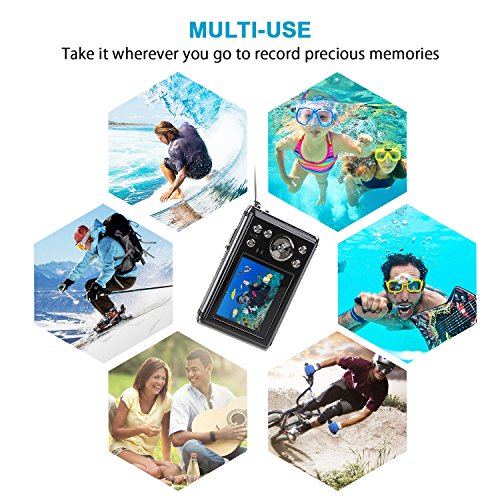 DECOMEN Waterproof Digital Camera Underwater Sport Camcorder with 16MP 2.4" LCD Screen, 8x Digital Zoom, Flash, Mic and Rechargeable Battery with 16G SD Card - Thumbnail 3