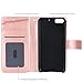 iPhone 5C Cases, 5C Wallet Case, BENTOBEN Secure Up and Down Flip Design Credit Card Slots Cash Holder Nickel Plated Press Stud Wrist Strap Magnetic Snap Closure [Patented Pattern],Rose Gold
