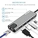 USB C Hub Adapter, Anble 5-in-1 USB Type C(Thunderbolt 3) Converter with HDMI 4K, 2 USB 3.0 Ports, USB C Power Charging, 1000M Gigabit Ethernet for MacBook Pro 2016/2017, Google Chromebook - Grey