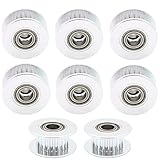CTYRZCH 8 Pcs Aluminum Idler Pulley with Dual Ball Bearings, GT2 20T for 6mm Wide Timing Belt, 5mm Bore, for RepRap 3D Printer