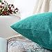 MERNETTE New Year/Christmas Decorations Linen Decorative Square Throw Pillow Cover Cushion Covers Pillowcase, Home Decor for Party/Xmas 18x18 Inch/45x45 cm, Turquoise, Set of 2