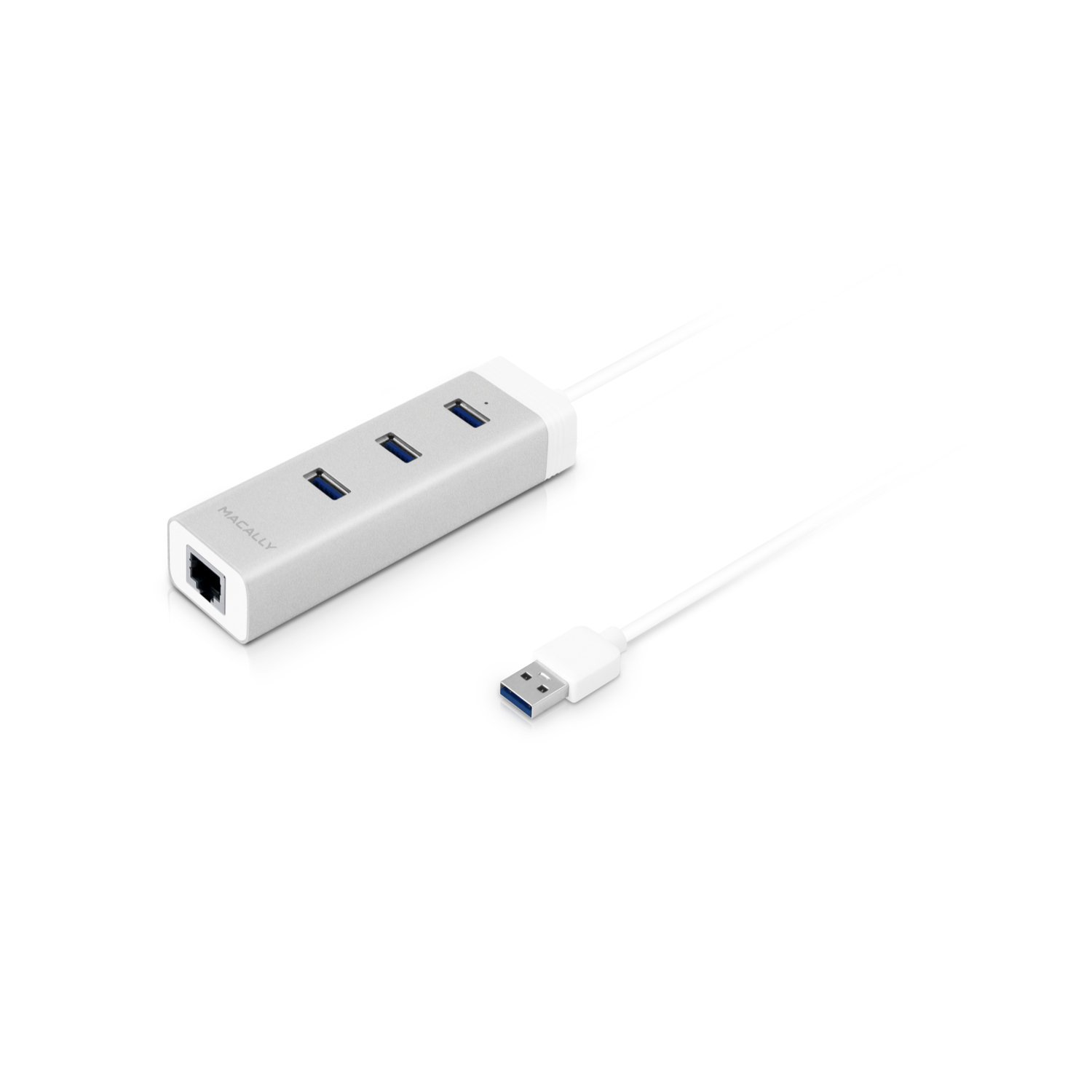 Macally U3HUBGBA aluminium 3 port USB 3.0 hub with Gigabit Ethernet adapter