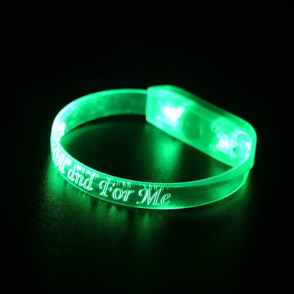 LED Bracelet Sound Activated Light-up Wristband, Adult Size, The Motion and Sound LED Flashing Bracelets React to The Fast Movement and The Beats from The Music