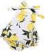 Fubin Baby Girl's Floral Print Ruffles Romper Summer Clothes With Headband,Yellow Lemon,13-24 months