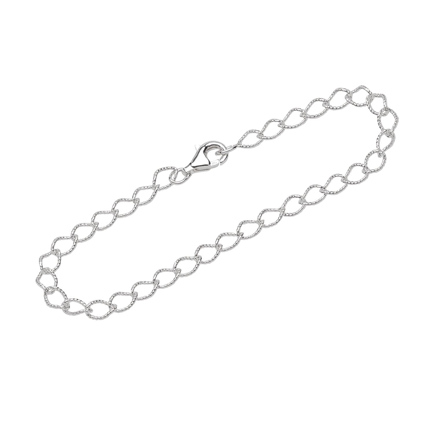 NKlaus bracelet 925 Sterling Silver 19cm long tank chain ladies designer bracelet chain 12737