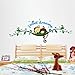Sweet Dream Sleepy Little Monkey Rest on Tree Vine Monkey Wall Decal Nursery Wall Decal