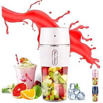Portable Blender,ARTSUN Mini Blender USB Rechargeable Small Blender Personal Cup Juicer Waterproof,10.5oz(WHITE)
