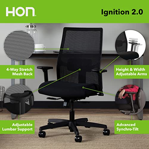 HON Office Chair Ignition 2.0 Ergonomic Computer Desk Chair with Mesh
