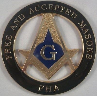 Freemason Prince Hall Affiliated Masonic Car Emblem in Black