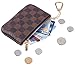 Rita Messi Luxury Checkered Zip Coin Pouch Purse Change Holder Wallet with Key Chain 2 pcs Set (01 Victoria)