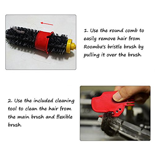 Accessory for iRobot Roomba 600 610 620 630 645 650 655 660 680 Series Vacuum Cleaner Replacement Kit Replenishment iRobot Parts Set Filter Side Brush Bristle Brush Flexible Beater Brush Cleaning Tool - Thumbnail 4