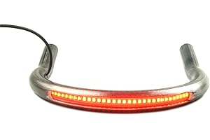 TADAFA 1 inch Tube Hoop with 230mm/9.06 inch Width Retro Motorcycle Cafe Racer Seat Frame Hoop Upswept Loop with LED Strip Brake Light Turn Singal Tail Light