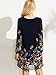 Floerns Women's Casual Floral Print Chiffon Sleeve A-Line Shift Mini Dresses Navy Blue-2 XL
