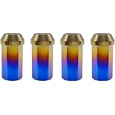 RISON Titanium Lug Nuts 20 PCS Titanium Open End Lug Nuts M12/M14 Titanium Wheel Lug nut Accessories Car Racing Nice Looking Ultra Light Lug Nuts (Burnt Blue, M14x1.5mm)